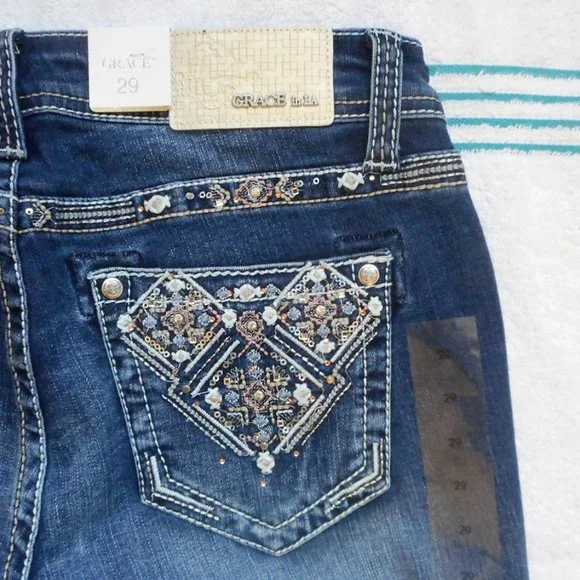 🌸SOLD🌸 New GRACE in LA Jeans Size 29 Mid Rise Boot Cut - Picture 11 of 14